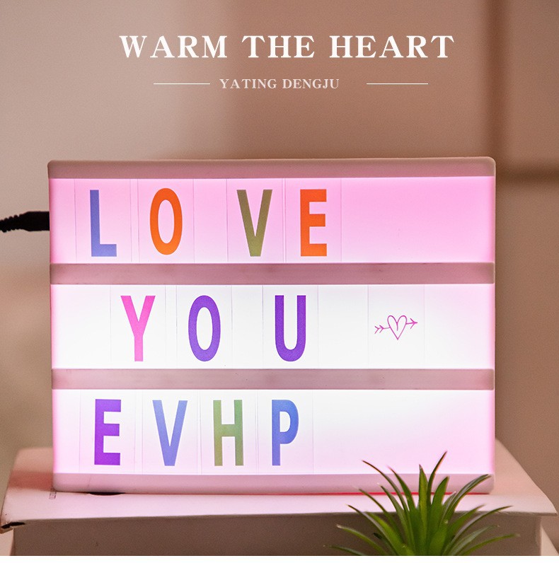 Suministro directo de fábrica transfronterizo Amazon luminoso LEDA3 A4 A5 A6 carta caja de luz amor modelado luz al por mayor