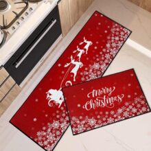 亚马逊圣诞节厨房套装地垫感恩节秋季南瓜脚垫节日装饰小地毯批发
