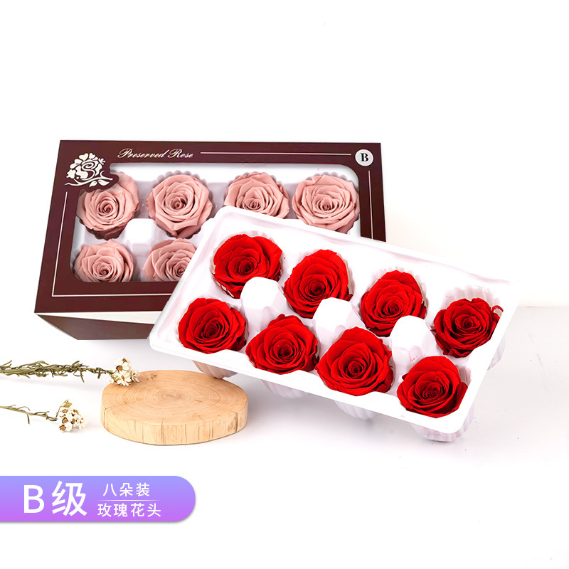 Eternal Flower Rose 4-5cmB Grade 8 Real Flower Rose Head diy Flower Material Yunnan Factory Eternal Flower Wholesale