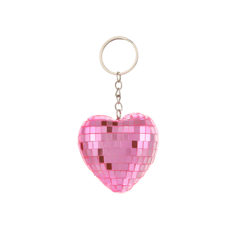 Llavero de disco rosa