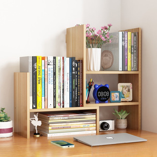 Bookshelf Desktop Storage Rack Simple Multi-Layer Desk Student Office Telescopic Storage Rack Dormitory Organization Rack