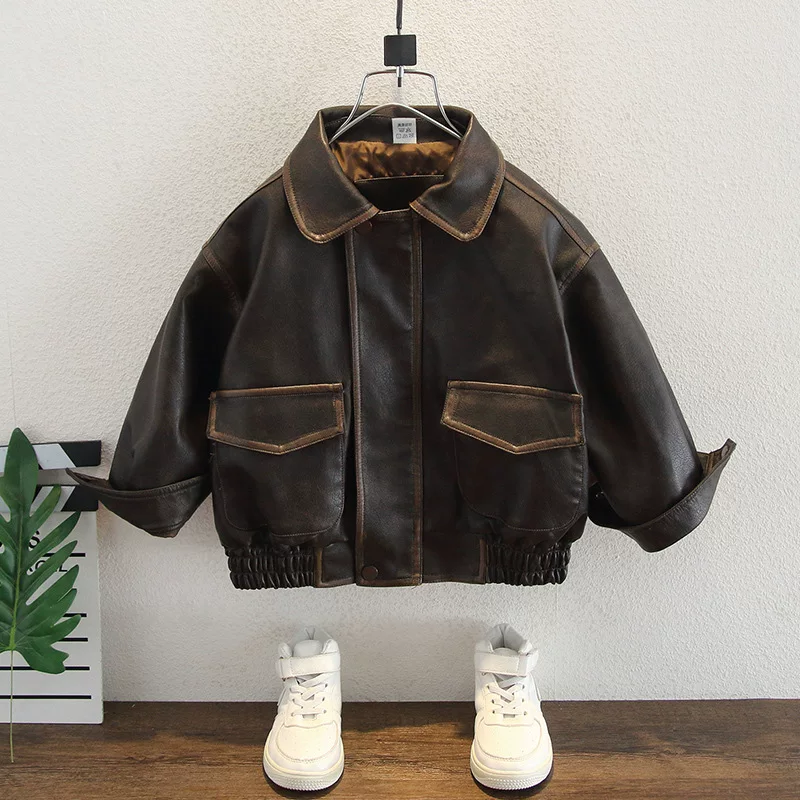 Осеняя детская весенняя ретро куртка для мальчиков