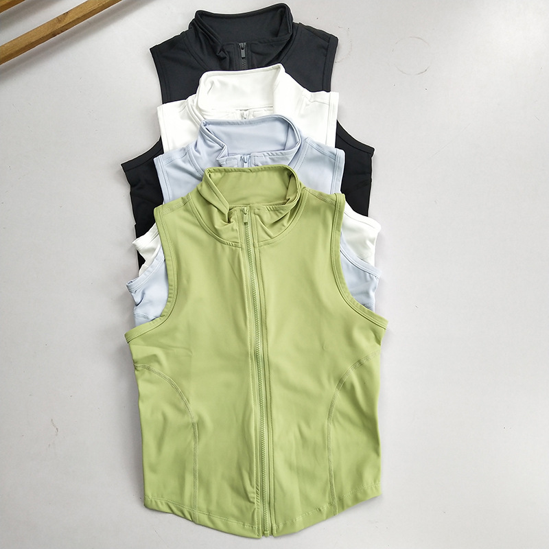 ジッパーベスト トレーニング スポーツベスト 新作 アウター ジム ランニング ヨガウェア トップス ノースリーブ Tシャツ 速乾|undefined