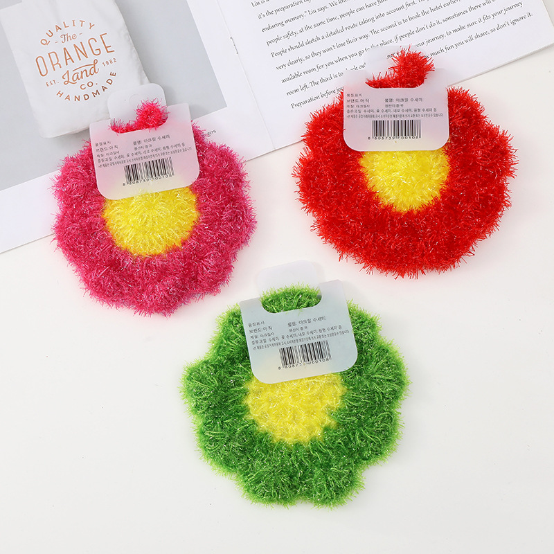 Corea del Sur girasol pieza de acrílico aceite lavaplatos toalla coreano creativo flor plato paño cocina tazón cepillo