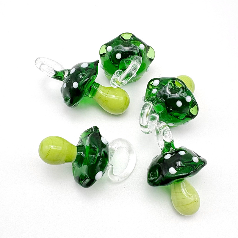 1 Piece Glass/Colored Glaze Mushroom Pendant DIY Jewelry Accessories display picture 14