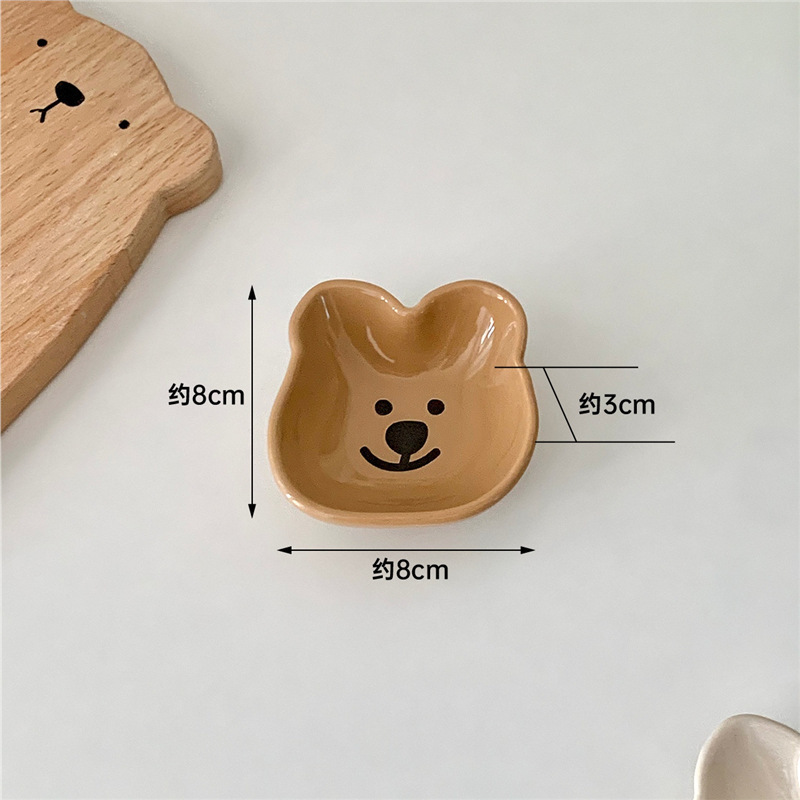 子犬セラミックディップソーサー、かわいい漫画の小さなソーサー、家庭用スナックソーサー、野菜ソーサー、骨吐きソーサー、ソースソーサー|undefined