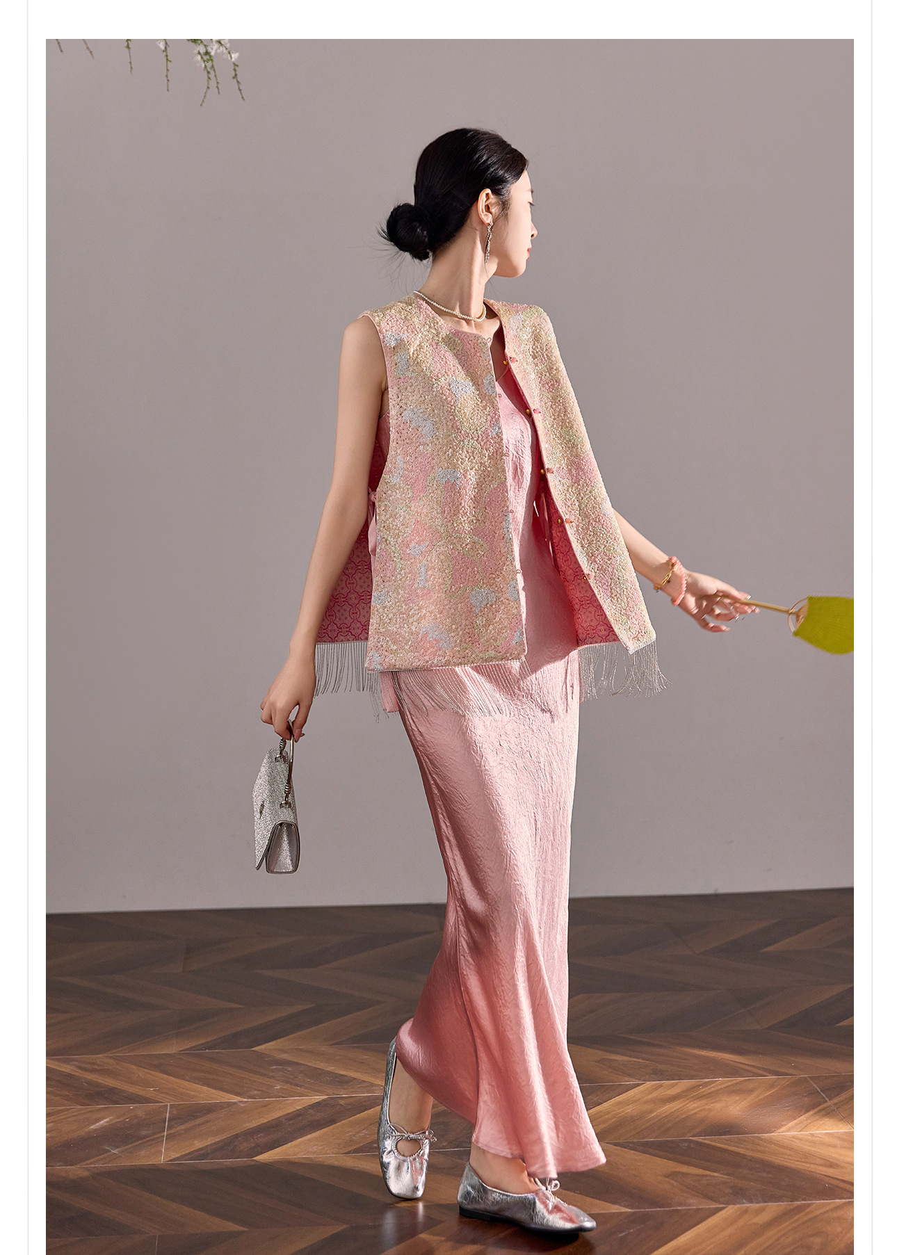 Áo vest gile nữ hai mặt phối ren đính cườm phong cách Trung Hoa mới mùa hè N2078 — Phối màu [mặc hai mặt] chi tiết 16