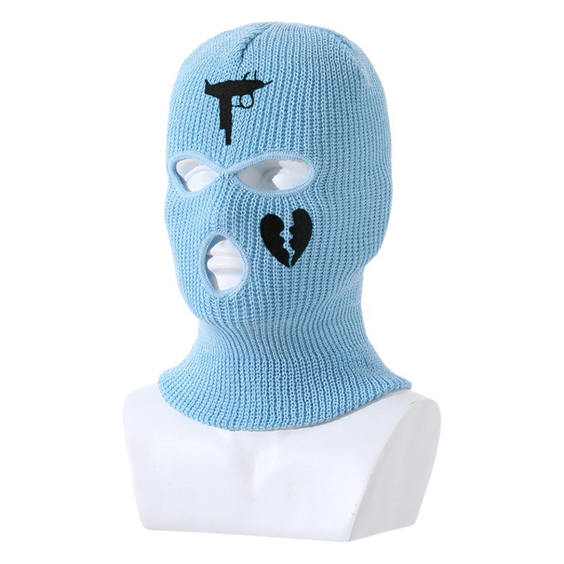 Carefully Selected New Warm Ear-Protecting Knitted Ski Hat, Three-Hole Balaclava, Outdoor Cycling Headgear