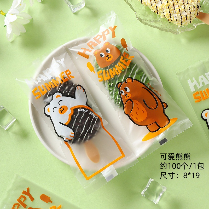 Bolsa de embalaje de paletas de hielo Bolsa de embalaje de helado grueso Bolsa de helado Helado varilla de madera Máquina de sellado Bolsa de plástico transparente