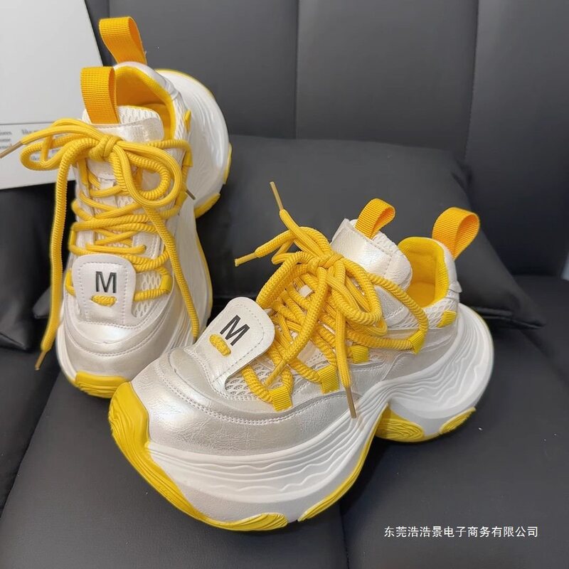 European-Style Lettered Colorful Platform Dad Shoes for Women, Trendy on Instagram, 2025 New Model, Breathable Mesh Casual Sneakers European-Style Lettered Colorful Platform Dad Shoes for Women, Trendy on Instagram, 2025 New Model, Breathable Mesh Casual Sneakers