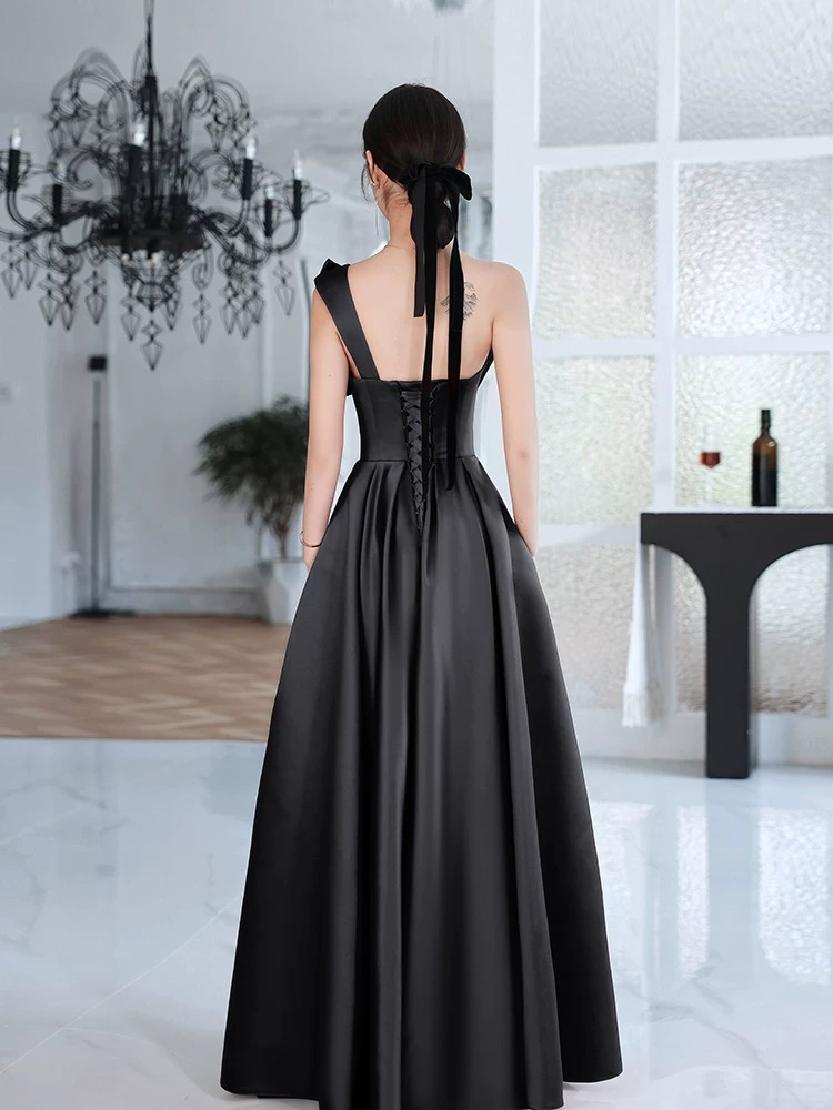 Black spring evening dress, skirt, 2022