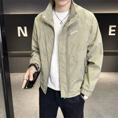男性コート2025春の新型立襟格好いいスーツ青年ジャケット