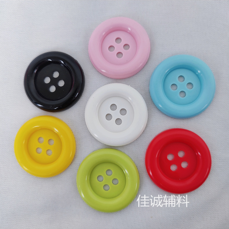 4-7cm White Oversized Buttons, Craft Buttons, DIY Decorative Materials, Colorfulful Large Round Edge 4-Hole Plastic Buttons