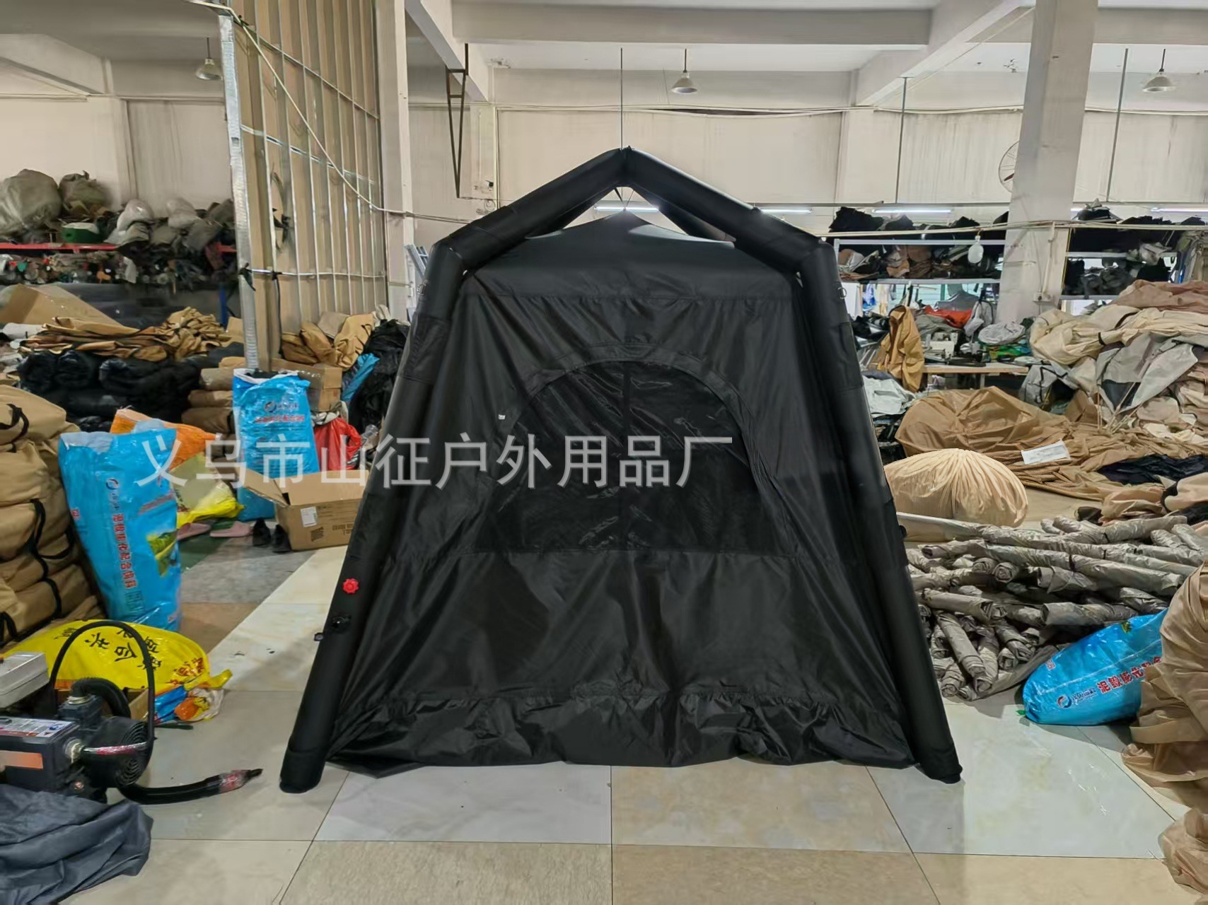 검은색 에어 텐트 (수동 에어 펌프 증정)