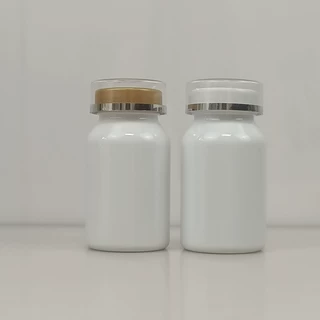 100ml 120ml乳白色斜肩双层盖密封塑料瓶100ml塑料瓶