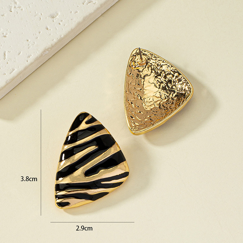 12g Weight 1 Pair Vintage Style Color Block Plating Alloy Ear Studs