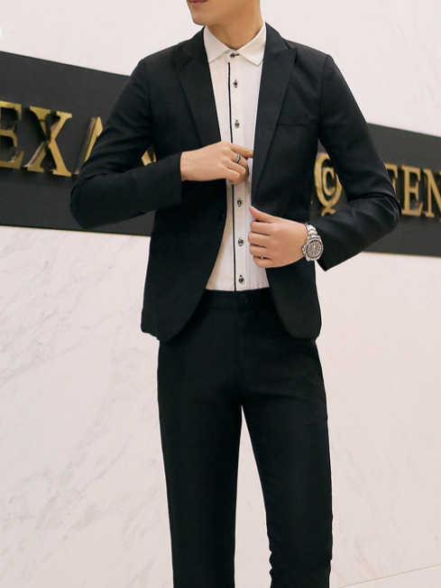 Factory wholesale men's small suit spot men's new Korean slim suit teenagers solid color coat wholesale