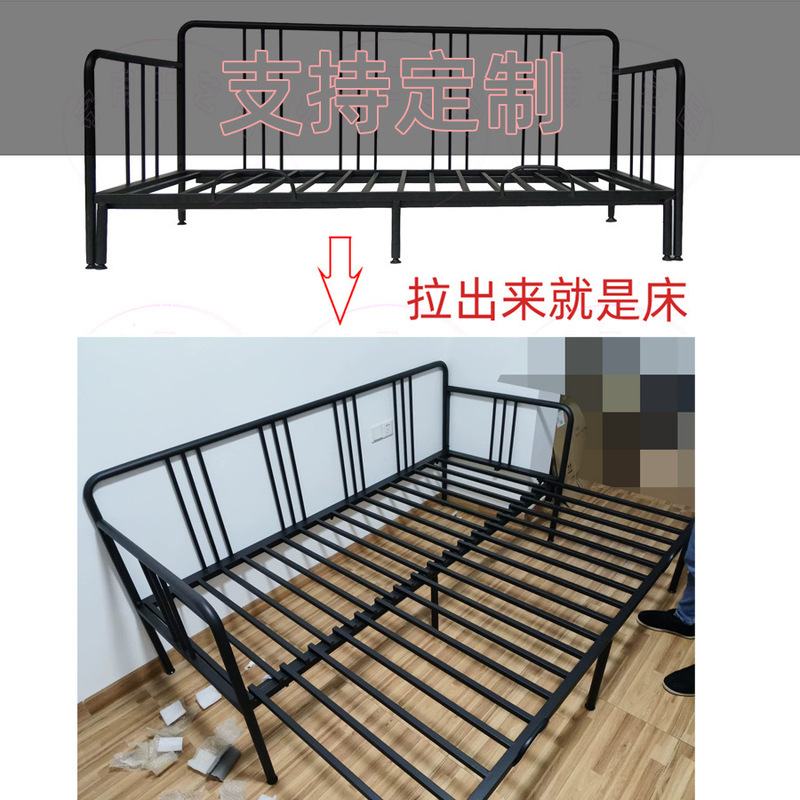 Iron sofa dual-purpose bed frame multi-person sofa frame telescopic push-pull out double bed Iron sofa dual-purpose bed frame multi-person sofa frame telescopic push-pull out double bed