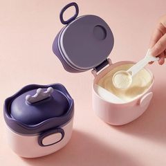 外出用のポータブルベビーミルクパウダーボックス、大容量の粉ミルク包装、チェック柄のベビースナック収納ボックス、密封および防湿