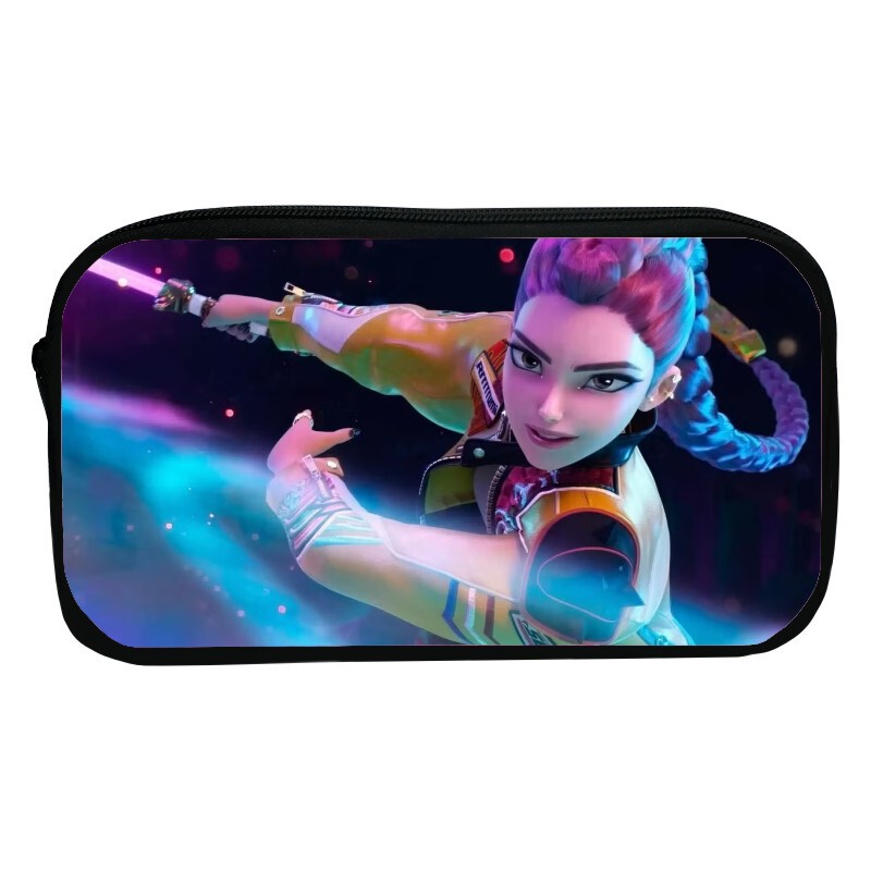 新品印花猎魔女团K-POP笔袋卡通文具袋Huntrix Kpop小学生收纳包|undefined