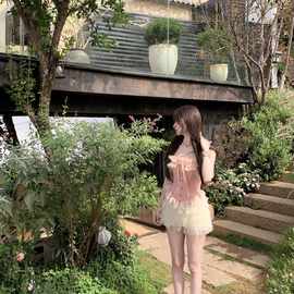 你家辣辣 蜜桃奶油挞/古董胸衣+波点网纱蛋糕裙