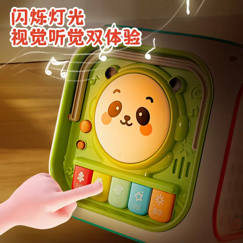 跨境新款婴儿手拍鼓儿童玩具益智六面鼓宝宝早教音乐灯光故事趣味