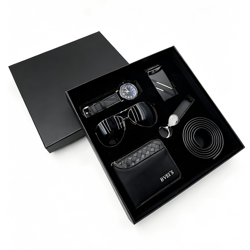 Cross-border wallet gift set, sunglasses, belt, watch, wallet, cross-border souvenir gift for boyfriend, Father's Day gift