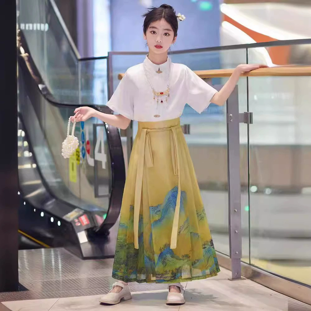 2024 новая летняя девичья юбка с конским лапшой