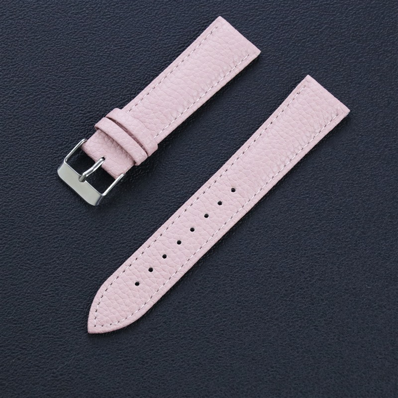 Correa de reloj de cuero genuino con hebilla de textura de lichi, suave, impermeable, duradera, colorida, 10~22 mm, venta al por mayor en stock