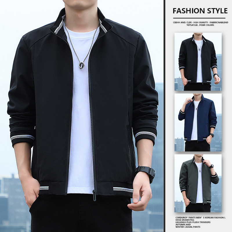 2022 primavera y otoño nuevo cuello de béisbol chaqueta de hombre chaqueta de moda chaqueta de primavera chaqueta casual abrigo suelto
