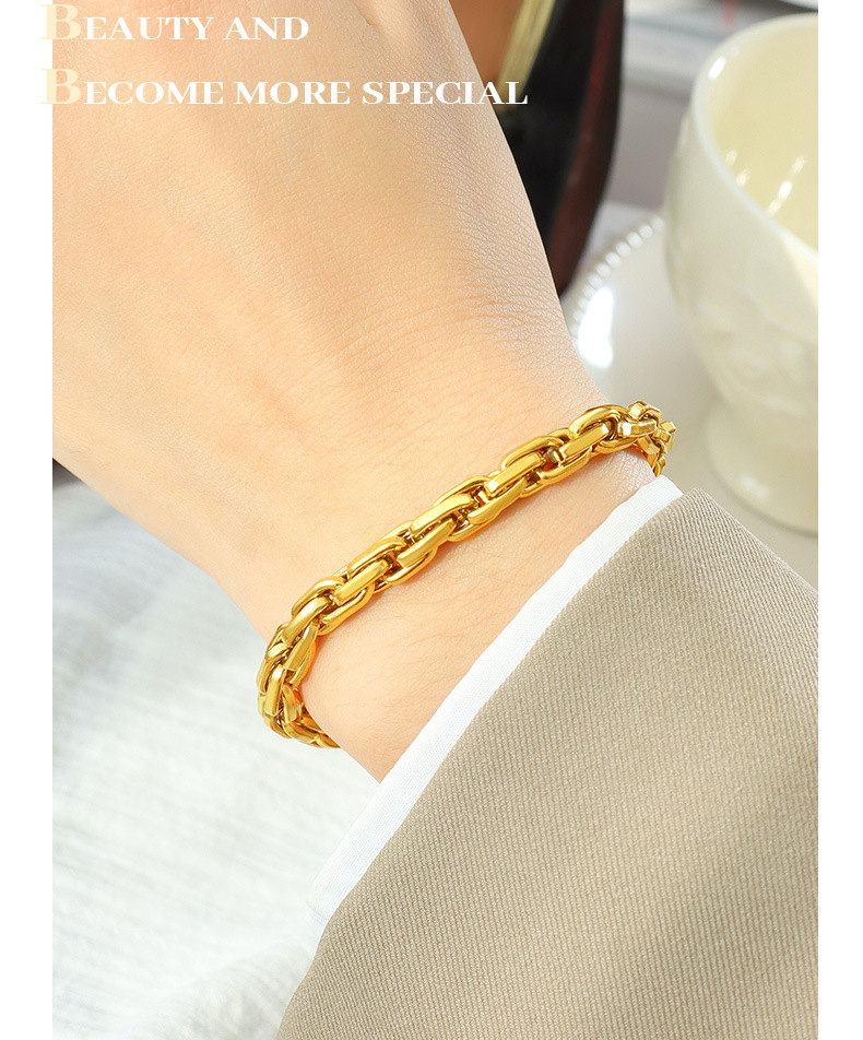 Simple Style Solid Color Titanium Steel Plating Bracelets 1 Piece