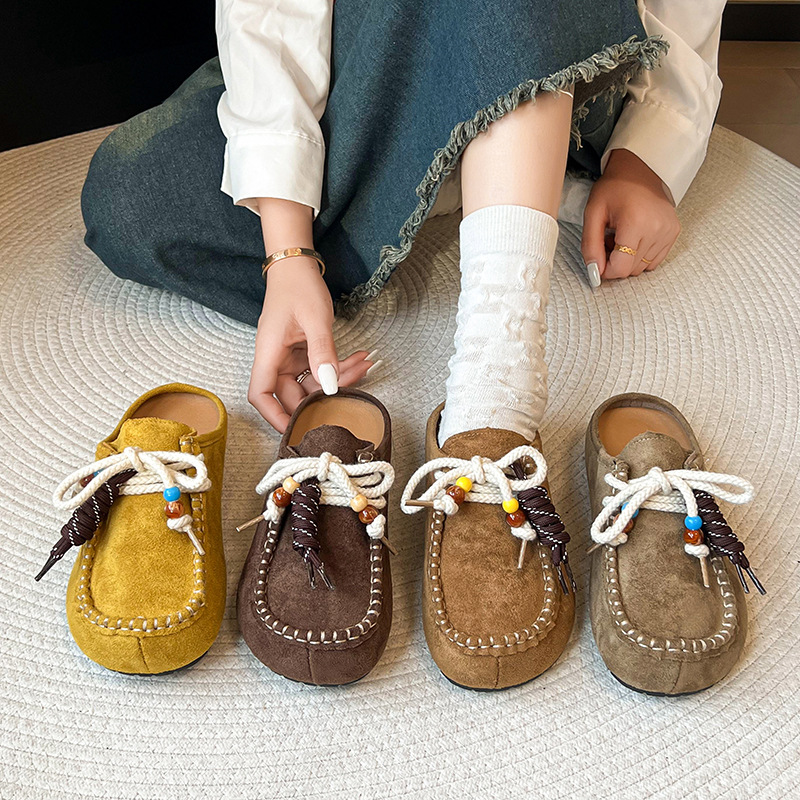 Pantofole da donna taglie forti con perline, suola spessa, stile casual, mezze pantofole, primavera 2026, qualità export, comode scarpe da casa_voghion.com