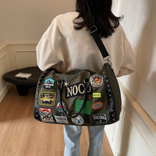 Vintage trendy waterproof travel bag men's large-capacity business hand luggage bag lightweight sports fitness storage bag