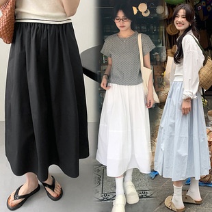 Pregnant Women's Non-abdominal Skirt Summer 2025 New Korean Style Straight Tube High Waist Slimming A- line Skirt Skirt for Children