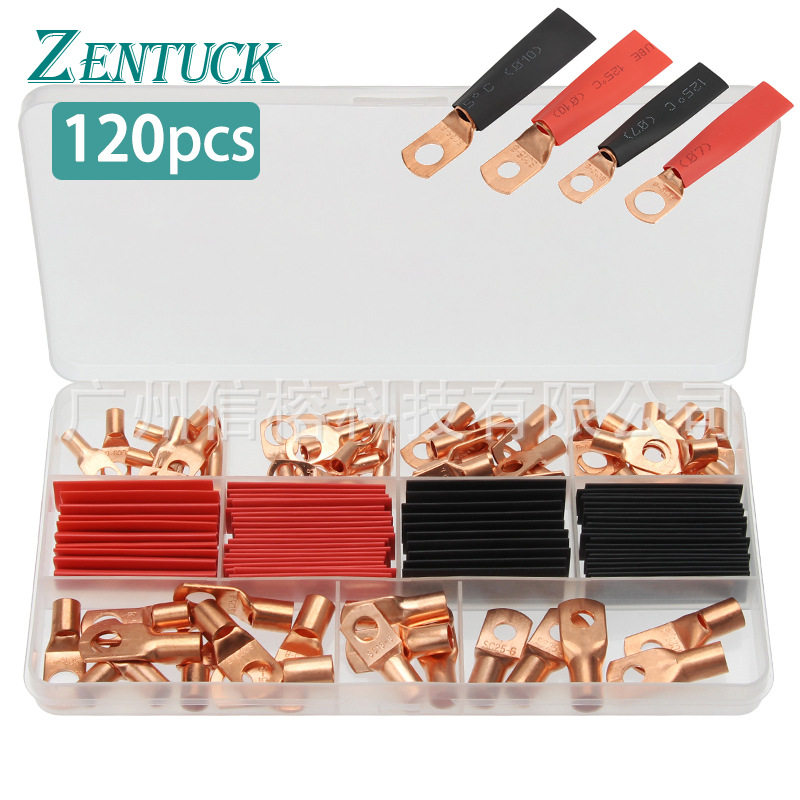 跨境 120pcs盒装SC窥口裸端子套管组合 60pcs热缩管60pcs窥口端子