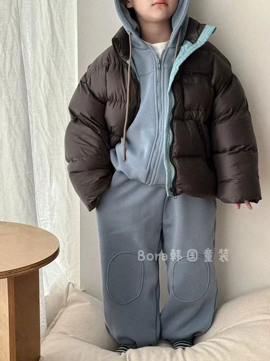 Children's winter light and thin keep warm velvet down jacket for boys, duck down