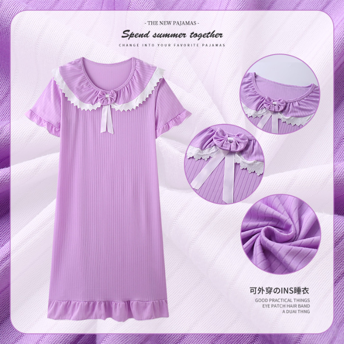 Pijama de verano de manga corta muñeca cuello de hadas corte coreana engordado pijama de tamaño grande princesa ropa de estilo doméstico