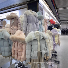 广州十三行冬季白鸭绒羽绒服女中长款韩版宽松高级感棉服地摊批发