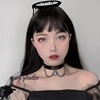 Choker, black necklace, brand chain for key bag , punk style, internet celebrity