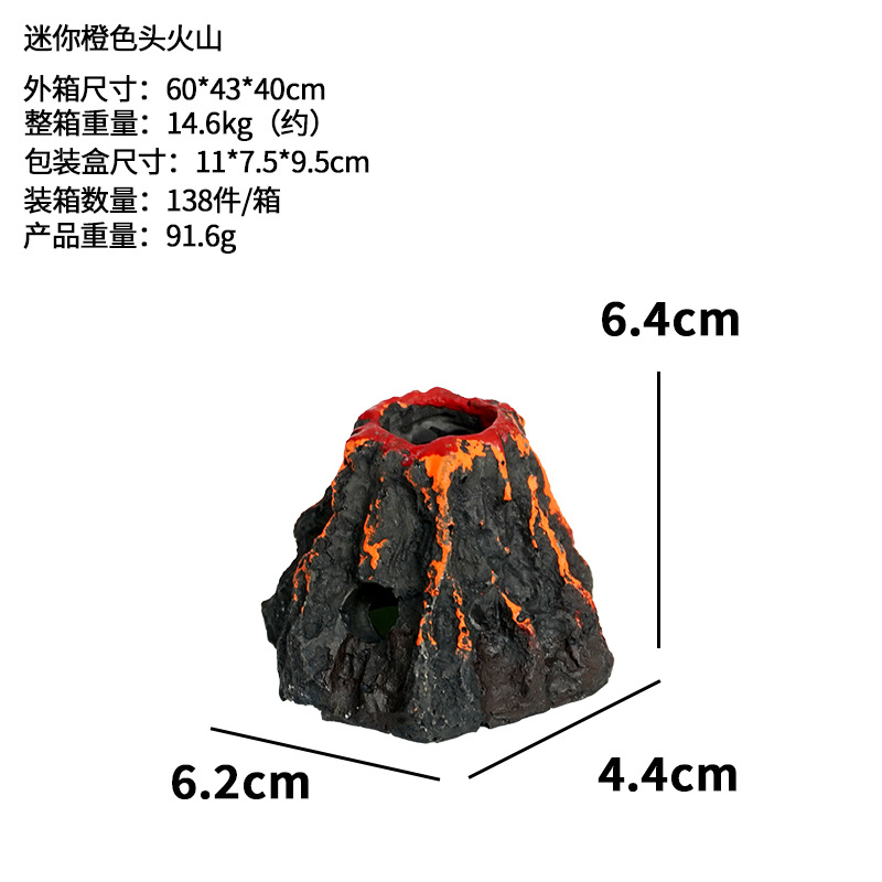 Decoración de pecera, paisaje, resina, rocalla, acuario, volcán de simulación, bomba de oxígeno, decoración artesanal para el hogar