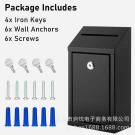 跨境爆款室内室外带锁信报箱铁制防雨可挂墙建议投票学校募捐箱