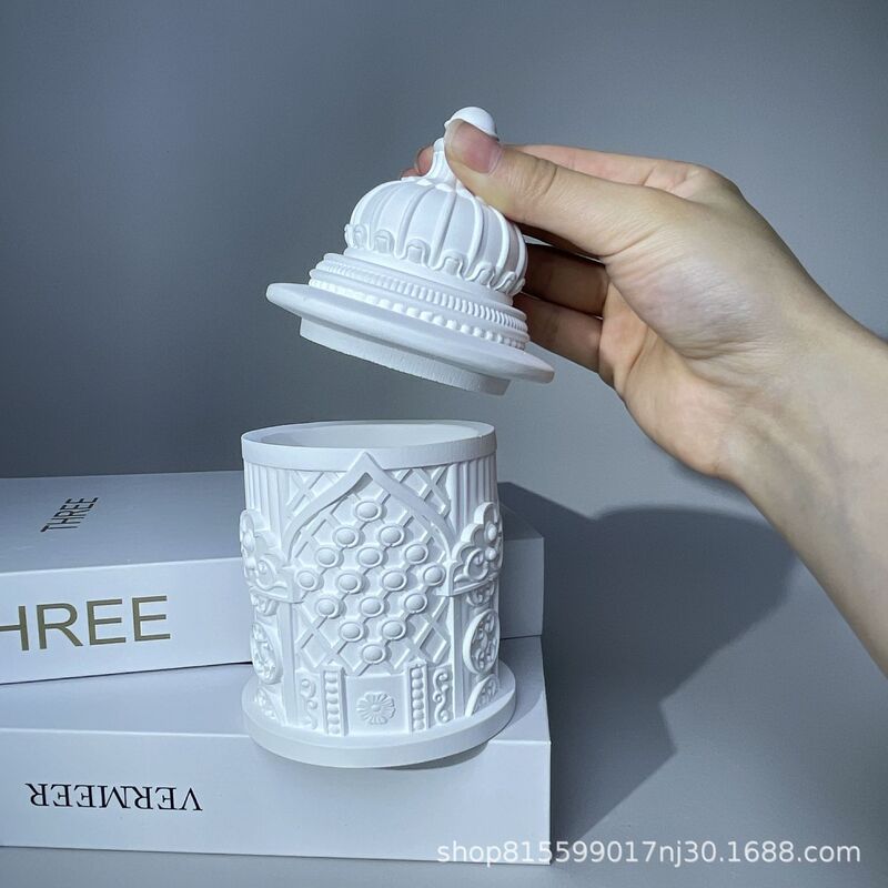 ヨーロッパ石膏空カップローマレリーフアロマキャンドル容器ディフューザー石容器収納中世クリエイティブ装飾品|undefined