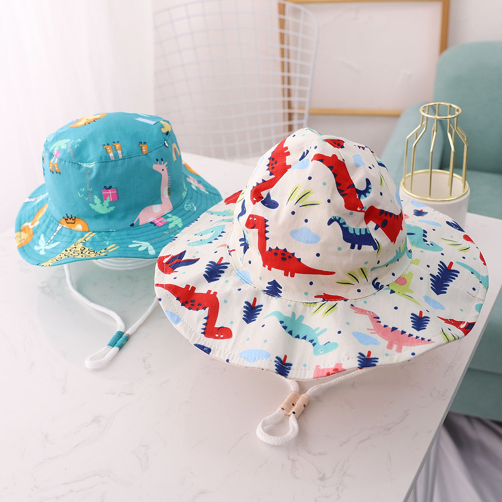 Unisex Cotton Baby Bucket Hat Spring Summer Animal Pattern_voghion.com