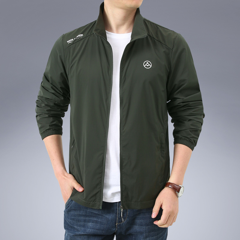 Primavera y el verano de seda de hielo pesca ropa de protección solar ropa de piel de los hombres nueva protección UV delgada soporte transpirable collar casual abrigo image 4