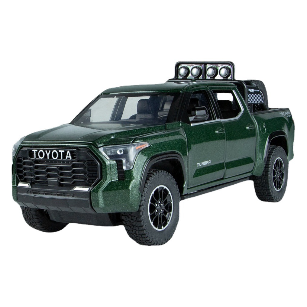1:24 Toyota Tantu pickup simulación aleación vehículo todoterreno volante con sonido y luz modelo de coche de juguete para niños