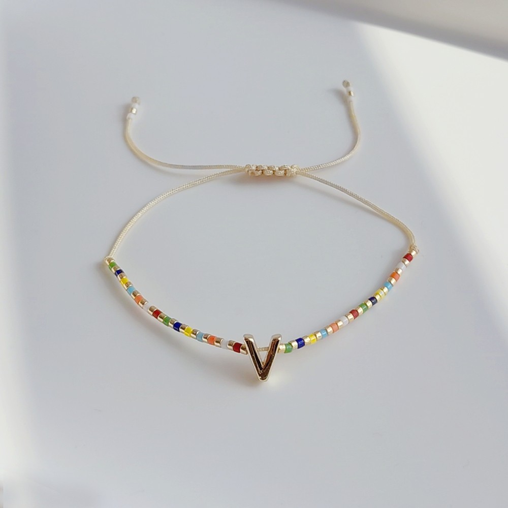 3g Weight 18K Gold Plated Plating Material Bracelets Classification Lady Letter Glass Plating 18k Gold Plated Women's Bracelets