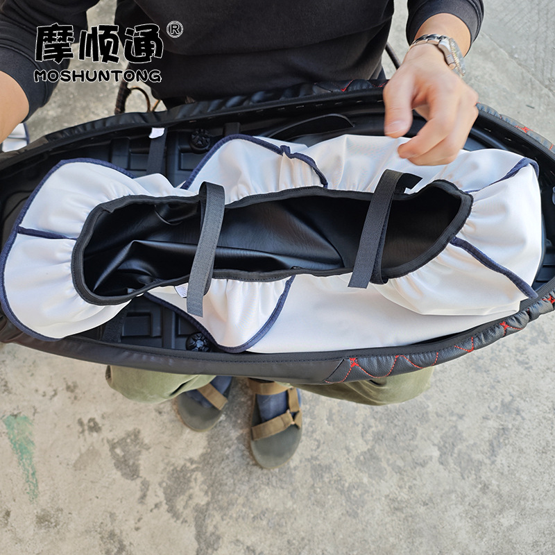 Adapted to Haojue Motorcycle Ufd125 Thickeneded Leather Seat Cushion Cover Refurbished Durable Rainproof Seat Cover Sun Protection and Waterproof
