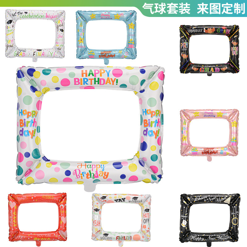 Cross-Border DIY Photo Frame Aluminum Film Balloon Birthday Holiday Graduation Party Photo Frame Photography Props Decoration Arrangement Balloon Cross-Border DIY Photo Frame Aluminum Film Balloon Birthday Holiday Graduation Party Photo Frame Photography Props Decoration Arrangement Balloon