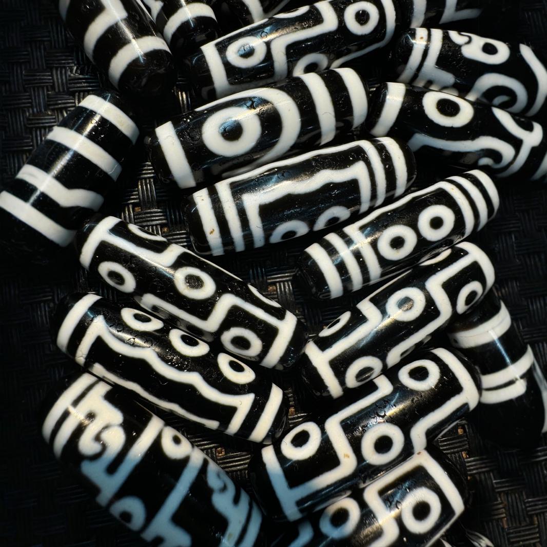 台湾聚缘博古渗透手工玛瑙天珠项链吊坠diy配饰珠宝文玩宝石