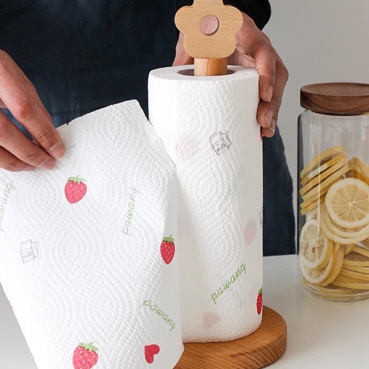 Estante de papel de cocina estante de papel vertical rollo de papel estante ponche-libre desechable perezoso Almacenamiento de trapo rack